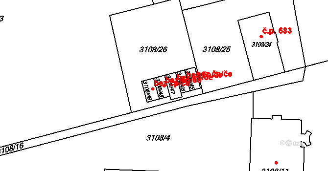 Karviná 49508946 na parcele st. 3108/48 v KÚ Karviná-město, Katastrální mapa