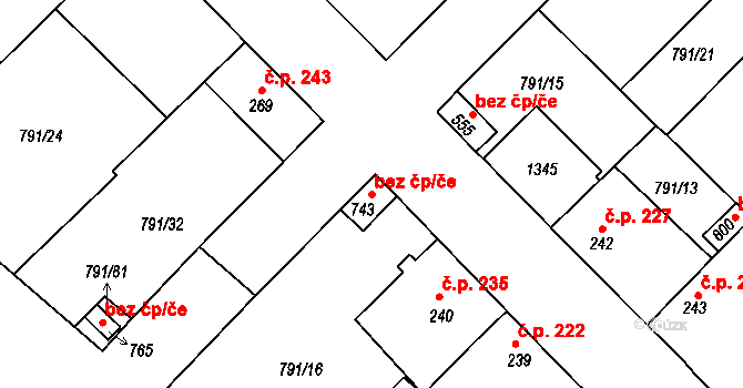 Cerhenice 93086946 na parcele st. 743 v KÚ Cerhenice, Katastrální mapa