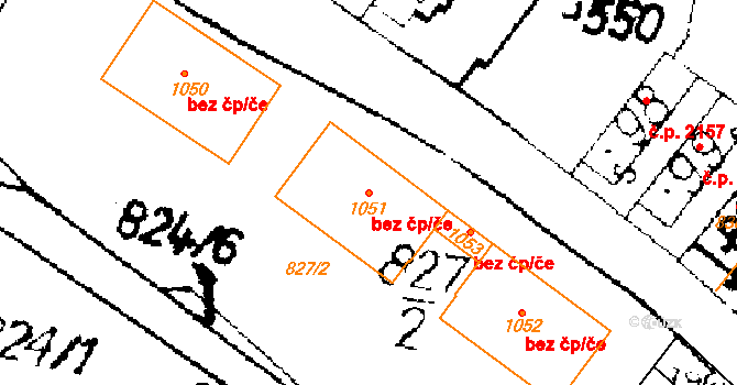 Roudnice nad Labem 94776946 na parcele st. 1051 v KÚ Podlusky, Katastrální mapa