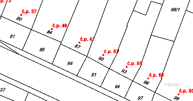 Kašnice 67, Katastrální mapa
