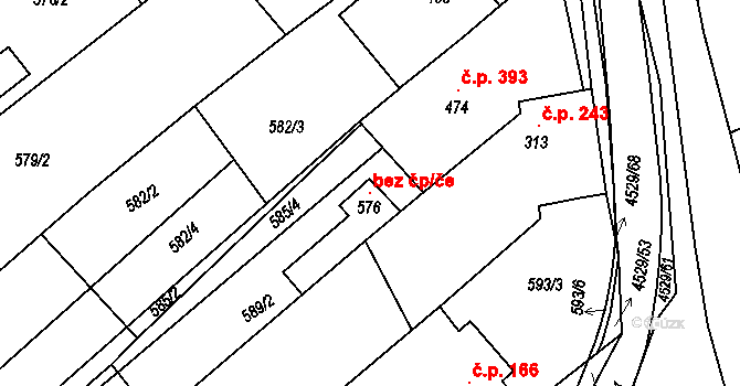 Mistřice 119900947 na parcele st. 576 v KÚ Mistřice I, Katastrální mapa