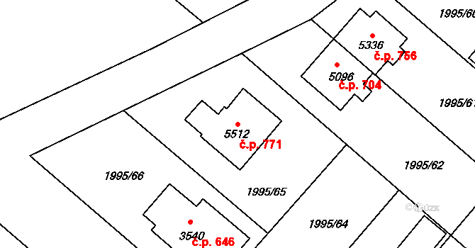 Kolín IV 771, Kolín na parcele st. 5512 v KÚ Kolín, Katastrální mapa