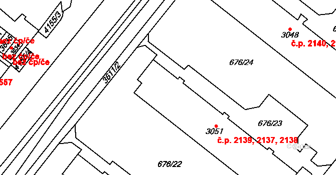 Dvůr Králové nad Labem 2137,2138,2139 na parcele st. 3051 v KÚ Dvůr Králové nad Labem, Katastrální mapa