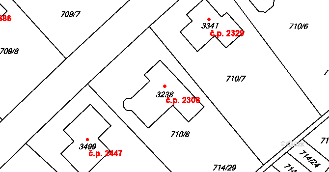 Brandýs nad Labem 2308, Brandýs nad Labem-Stará Boleslav na parcele st. 3238 v KÚ Brandýs nad Labem, Katastrální mapa