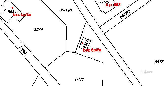 Vsetín 43516947 na parcele st. 8641 v KÚ Vsetín, Katastrální mapa