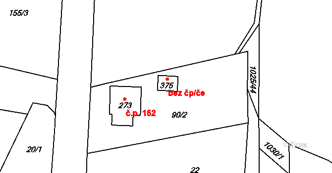 Prosetín 43713947 na parcele st. 375 v KÚ Prosetín u Hlinska, Katastrální mapa