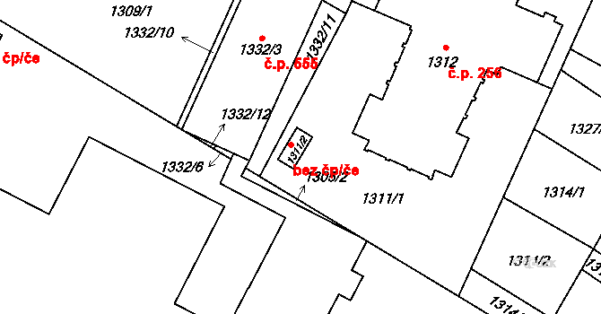 Chotěboř 44552947 na parcele st. 1311/2 v KÚ Chotěboř, Katastrální mapa