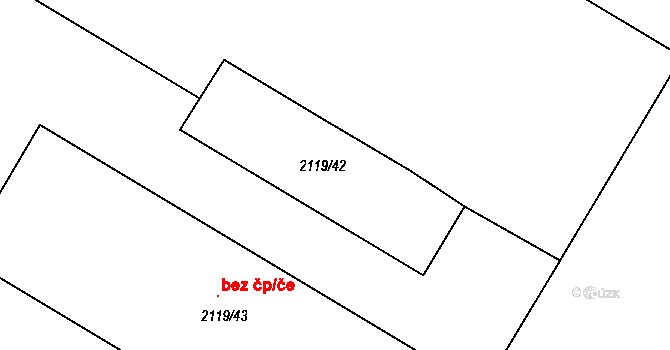 Chomutov 50152947 na parcele st. 2119/42 v KÚ Chomutov I, Katastrální mapa