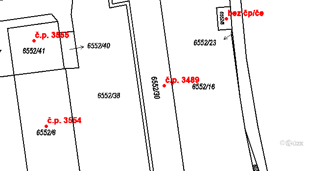 Přerov I-Město 3489, Přerov na parcele st. 6552/30 v KÚ Přerov, Katastrální mapa