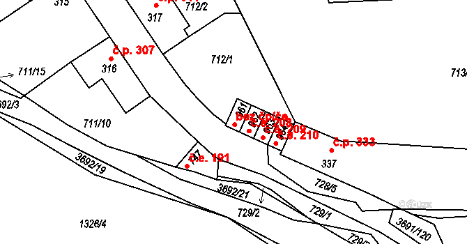 Žirovnice 207, Katastrální mapa