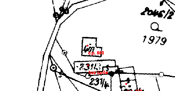 Písek 550 na parcele st. 401 v KÚ Písek u Jablunkova, Katastrální mapa