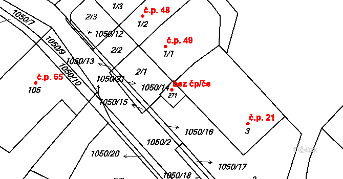 Jinošov 95988947 na parcele st. 271 v KÚ Jinošov, Katastrální mapa