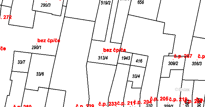 Libochovice 118305948 na parcele st. 313/4 v KÚ Libochovice, Katastrální mapa