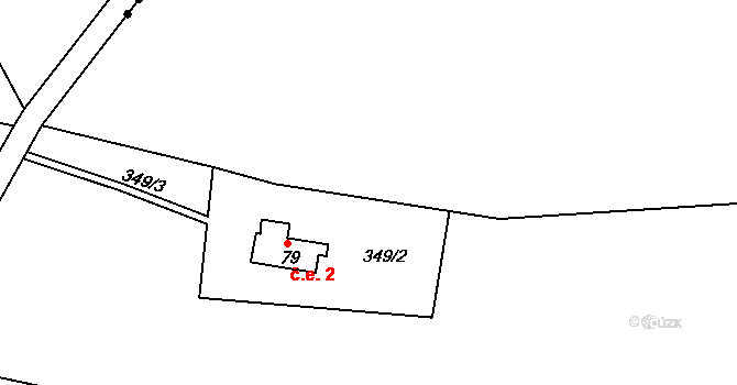 Hrádek 2, Ctiboř na parcele st. 79 v KÚ Ctiboř, Katastrální mapa