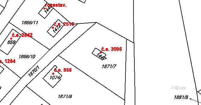 Litice 3095, Plzeň na parcele st. 944 v KÚ Lhota u Dobřan, Katastrální mapa