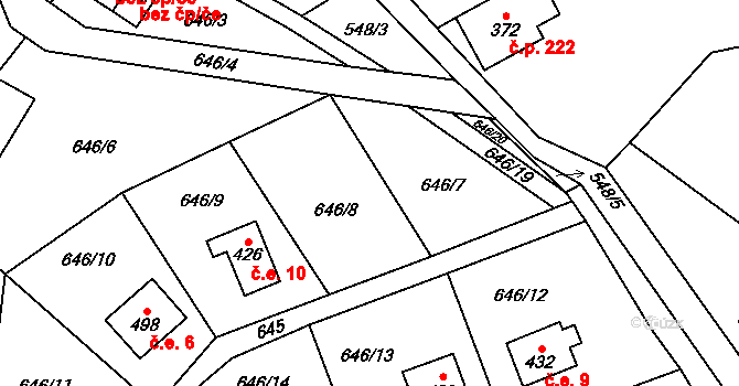 Čistá u Horek 12, Katastrální mapa