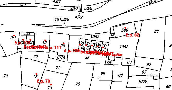 Kokory 445 na parcele st. 21/3 v KÚ Kokory, Katastrální mapa