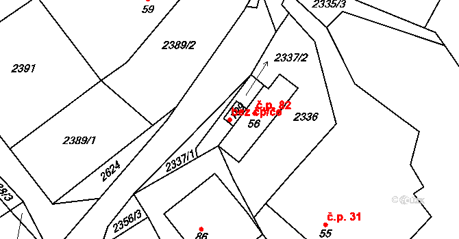 Horní Stropnice 41858948 na parcele st. 199 v KÚ Svébohy, Katastrální mapa