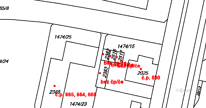 Chrudim 43704948 na parcele st. 2382 v KÚ Chrudim, Katastrální mapa
