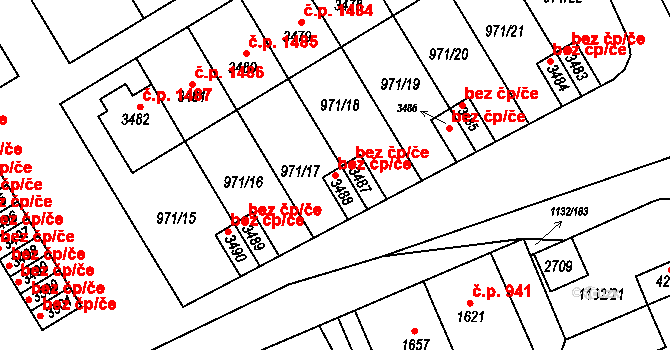 Hradec Králové 46383948 na parcele st. 3488 v KÚ Pražské Předměstí, Katastrální mapa