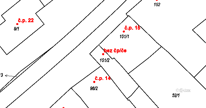Holešov 47552948 na parcele st. 101/2 v KÚ Dobrotice, Katastrální mapa