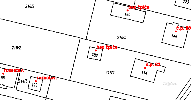 Klatovy 48553948 na parcele st. 183 v KÚ Točník u Klatov, Katastrální mapa