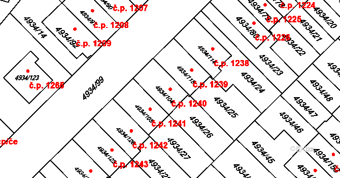 Zábřeh 1240 na parcele st. 4934/104 v KÚ Zábřeh na Moravě, Katastrální mapa