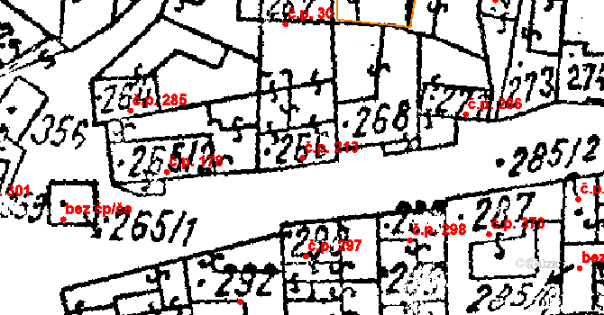 Kobylí 213 na parcele st. 266 v KÚ Kobylí na Moravě, Katastrální mapa