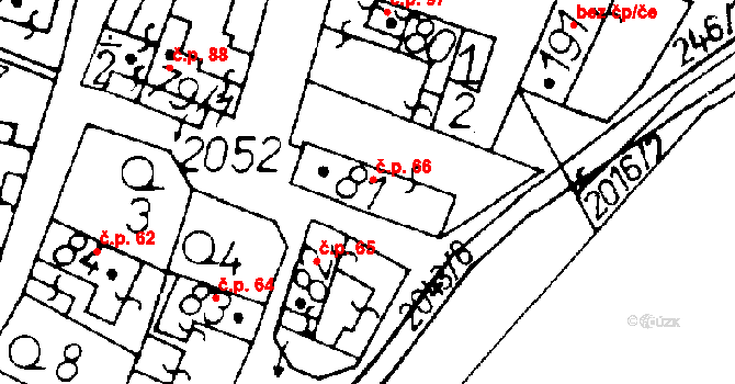 Ředhošť 66, Mšené-lázně na parcele st. 81 v KÚ Ředhošť, Katastrální mapa