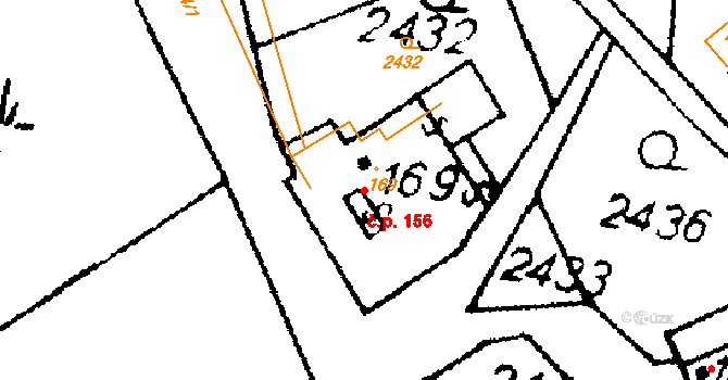 Luková 156 na parcele st. 169 v KÚ Luková, Katastrální mapa