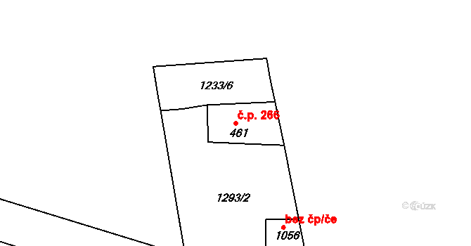 Jílové 266 na parcele st. 461 v KÚ Jílové u Děčína, Katastrální mapa