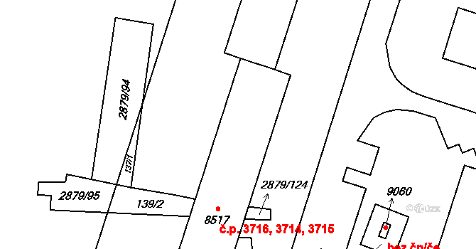 Hodonín 3714,3715,3716 na parcele st. 8517 v KÚ Hodonín, Katastrální mapa