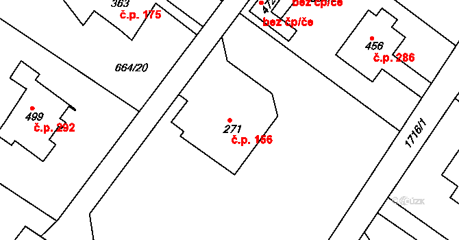 Dolní Branná 156 na parcele st. 271 v KÚ Dolní Branná, Katastrální mapa