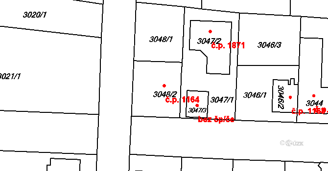 České Budějovice 6 1164, České Budějovice na parcele st. 3048/2 v KÚ České Budějovice 6, Katastrální mapa