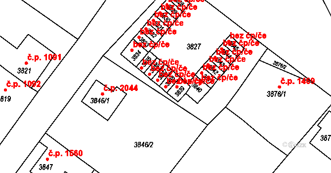 Česká Lípa 38274949 na parcele st. 3838 v KÚ Česká Lípa, Katastrální mapa