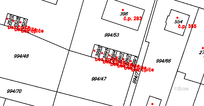 Čimelice 39941949 na parcele st. 399/5 v KÚ Čimelice, Katastrální mapa