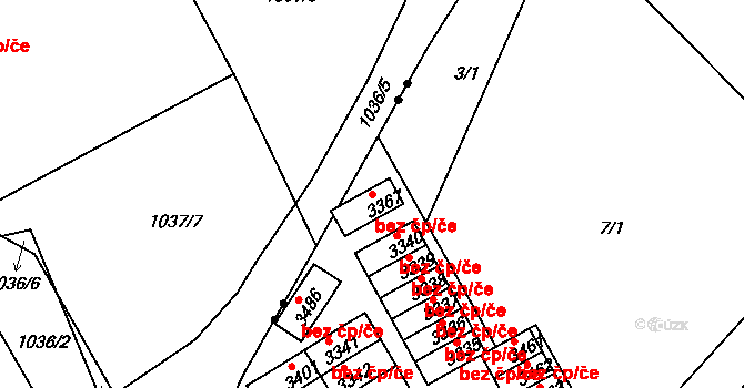 Třinec 40217949 na parcele st. 3367 v KÚ Lyžbice, Katastrální mapa