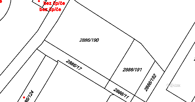 Opava 41780949 na parcele st. 2886/17 v KÚ Opava-Předměstí, Katastrální mapa