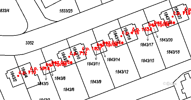Praha 43643949 na parcele st. 1843/11 v KÚ Michle, Katastrální mapa