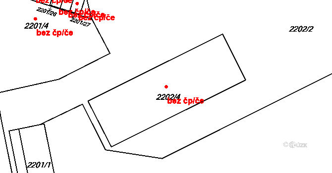 Opava 43776949 na parcele st. 2202/4 v KÚ Opava-Předměstí, Katastrální mapa