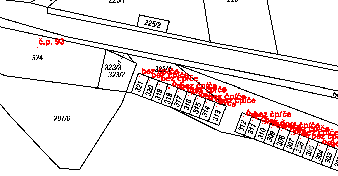 Sázava 45425949 na parcele st. 318 v KÚ Sázava, Katastrální mapa