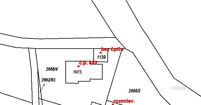 Kamenný Újezd 46924949 na parcele st. 1139 v KÚ Kamenný Újezd, Katastrální mapa