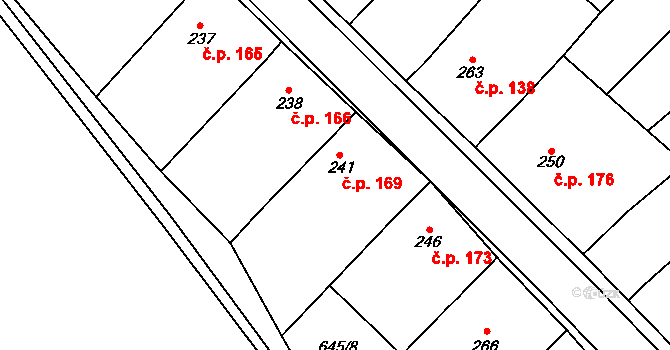 Jankovice 169 na parcele st. 241 v KÚ Jankovice u Uherského Hradiště, Katastrální mapa