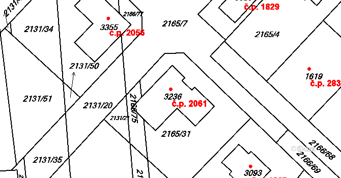 Lysá nad Labem 2061 na parcele st. 3236 v KÚ Lysá nad Labem, Katastrální mapa