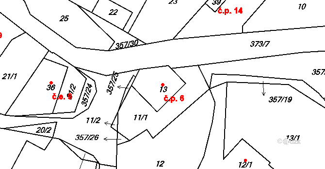 Lhůta 6, Libice nad Doubravou na parcele st. 13 v KÚ Lhůta, Katastrální mapa