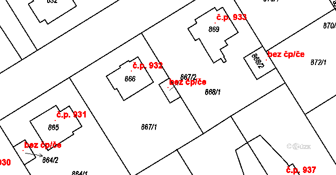 Rychnov nad Kněžnou 147476950 na parcele st. 867/2 v KÚ Rychnov nad Kněžnou, Katastrální mapa