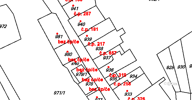 Blučina 218, Katastrální mapa