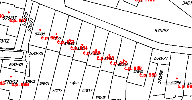Svinov 956, Ostrava na parcele st. 570/42 v KÚ Svinov, Katastrální mapa