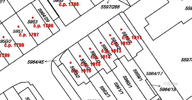 Velké Meziříčí 1813 na parcele st. 5960/2 v KÚ Velké Meziříčí, Katastrální mapa