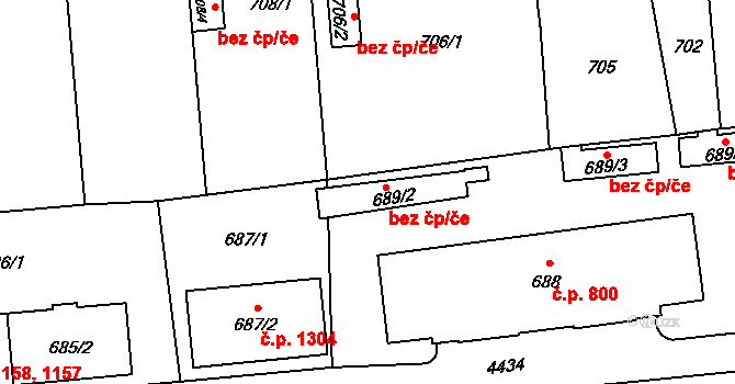 Chotěboř 38716950 na parcele st. 689/2 v KÚ Chotěboř, Katastrální mapa